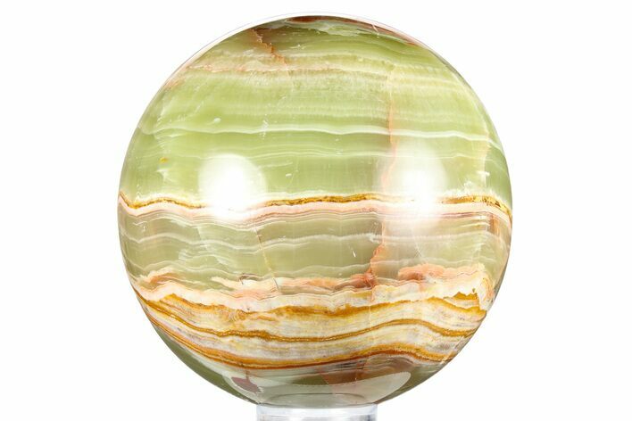 Polished Green Banded Calcite Sphere - Pakistan #264768